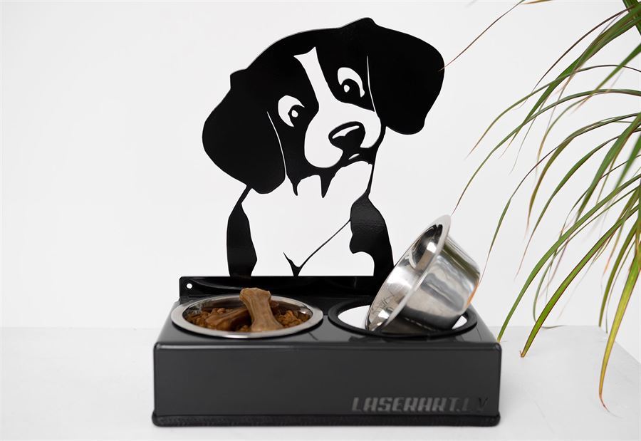 Mangeoire pour chien à 2 bols. Conception de base (301)